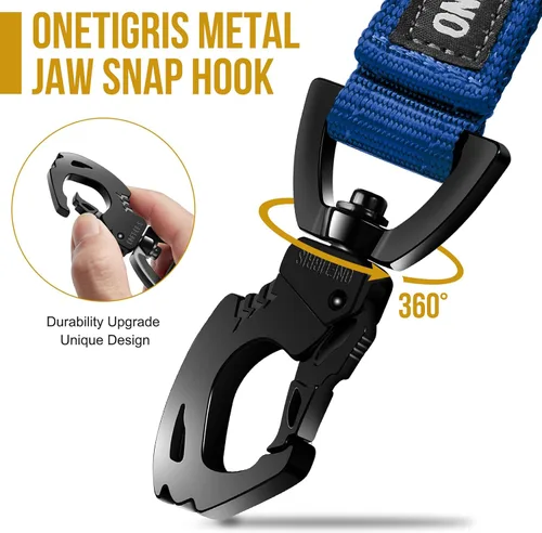 Miniatura 3 de OneTigris Bolt - Correa corta de tráfico para perros pequeños, medianos y grandes (azul, S)
