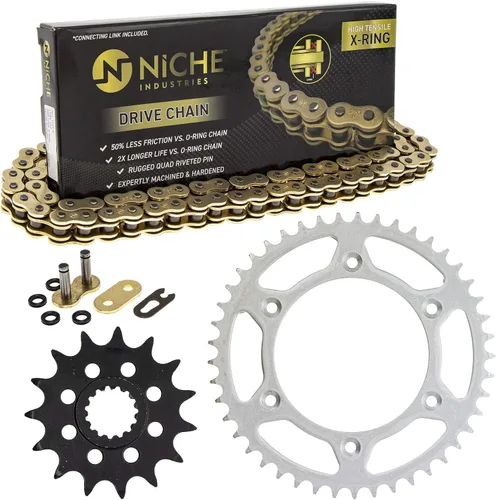 NICHE Combo de cadena de piñón de transmisión para KTM 450 400 530 EXC 525 MXC delantero 15 trasero 45 dientes 520V-X X-Ring 118 enlaces
