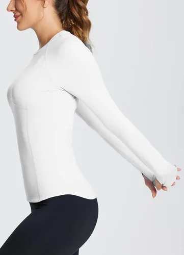 Miniatura 4 de BALEAF Women's Long Sleeve Workout Tops Compression Running Shirts Fitted Athletic Warm Thumbholes Quick Dry Stretch Yoga