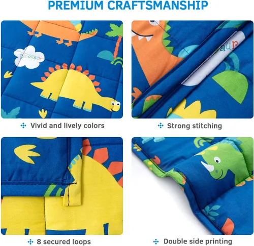 Miniatura 3 de Mr. Sandman Manta con peso de 3 libras, lavable, mejor para manta pesada de algodón transpirable de 20 a 40 libras con cuentas de vidrio no tóxicas