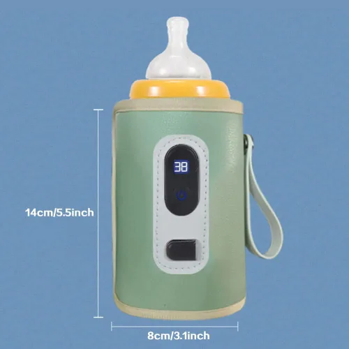 Miniatura 6 de Cubierta de aislamiento portátil para calentador de botellas, protector de calor de leche para bebés con ajuste de temperatura, calentador USB