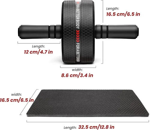 Miniatura 2 de Rueda de rodillo abdominal. Rodillo de entrenamiento abdominal para hombres/mujeres, ruedas abdominales ampliadas a 3.4 pulgadas, banda de rodadura