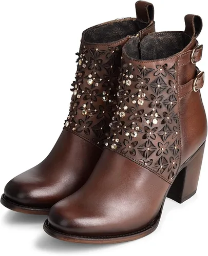 Miniatura 7 de Cuadra Botines para mujer en piel bovina con cristales y cremallera