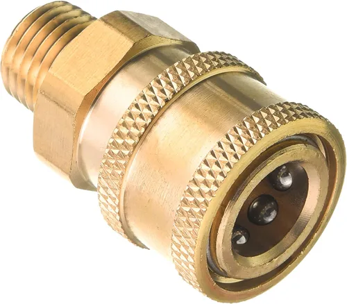 Miniatura 4 de RIDGE WASHER Acopladores para lavadora a presión, conexión rápida de 1/4 pulgadas, paquete de 2 Latón, rosca NPT macho, 5000 PSI