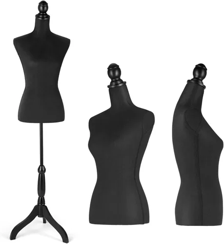 Maniquíes femeninos con soporte de base de trípode, maniquí ajustable de altura de 52 a 67 pulgadas, forma de ropa portátil para coser vestido,