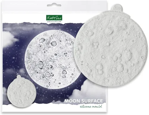 Katy Sue Molde de silicona con textura de superficie lunar para pasteles temáticos espaciales, decoración de galletas y manualidades. Úsalo con