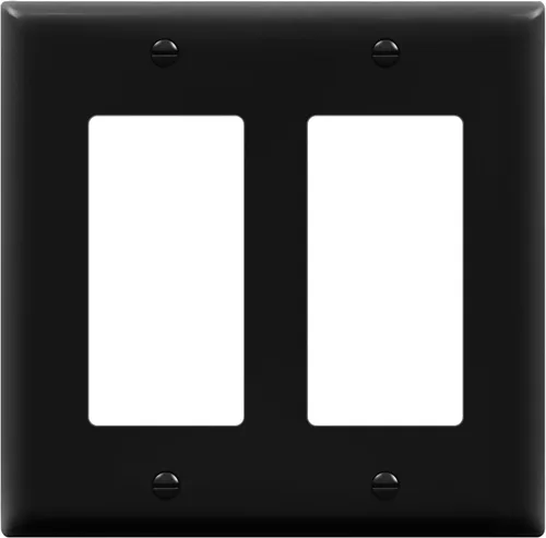 Miniatura 20 de ENERLITES - Cubierta decorativa de interruptor doble, placa de pared de dos salidas, 2 bandas de gran tamaño, 5.50 x 5.50 pulgadas, termoplástico