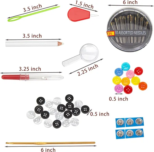 Miniatura 4 de Dispositivo de costura de mano, máquina de coser portátil con 177 piezas, kit de costura, suministros de máquina de coser eléctrica de mano