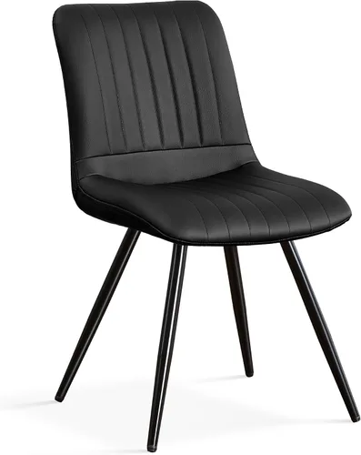 Miniatura 58 de Sillas de comedor, modernas sillas de comedor con cojines gruesos, sillas tapizadas de piel sintética para cocina, comedor con patas de metal