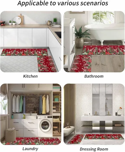 Miniatura 6 de Tapete de baño de Pascua de Navidad para bañera, antideslizante, de secado rápido y absorbente, de tierra de diatomeas, para fregadero de cocina
