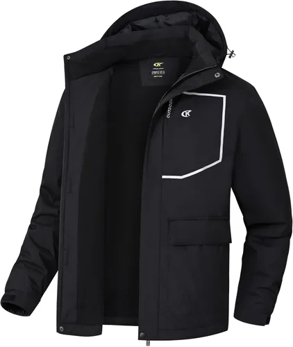 Tyhengta Chaquetas de esquí impermeables para hombre, abrigos de invierno, chaqueta de nieve ajustable, cortavientos de forro polar, rompevientos,