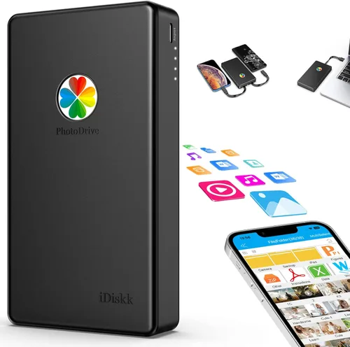 Miniatura 9 de iDiskk App-le - Disco duro externo certificado de 1 TB para iPhone, iPad, teléfonos Android, MacBook, computadora para copias de seguridad