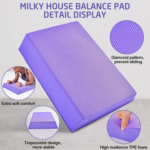 Miniatura 4 de Almohadillas de espuma de equilibrio, tabla de yoga para ejercicios de equilibrio, alfombrilla acolchada de rodilla, entrenamiento de fitness
