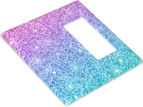 Miniatura 3 de Cubierta para interruptor de luz, placas de pared rosa y azul, 2 bandas, 1 paquete