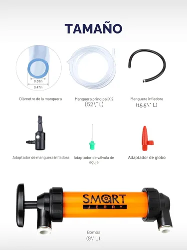 Miniatura 2 de SMART JERRY - Bomba de sifón para gasolina, bomba de transferencia de fluidos automotriz, kit de bomba anticongelante RV, bomba de transferencia