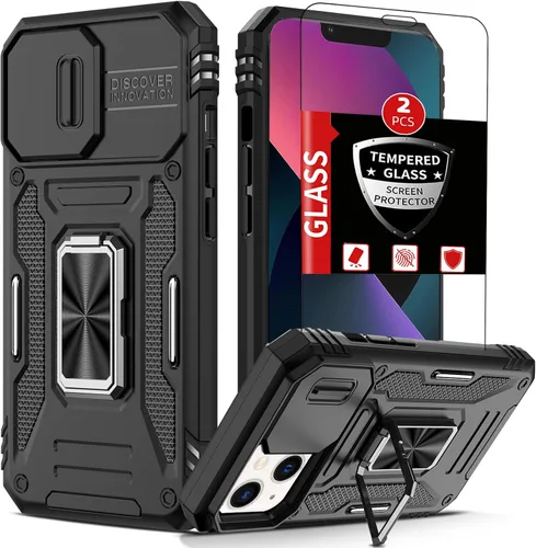 Miniatura 36 de Funda para iPhone 12 Pro Max con 2 protectores de pantalla, cubierta deslizante integrada para cámara para 12Pro Max, funda para teléfono