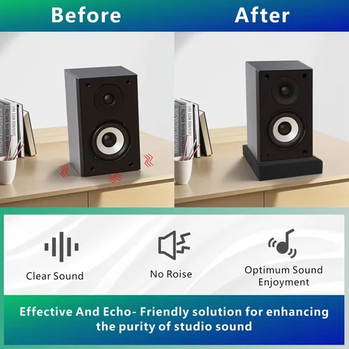 Miniatura 4 de JBER Paquete de 2 almohadillas de aislamiento acústico, almohadillas de espuma de aislamiento de altavoces para monitor de estudio, espuma acústica