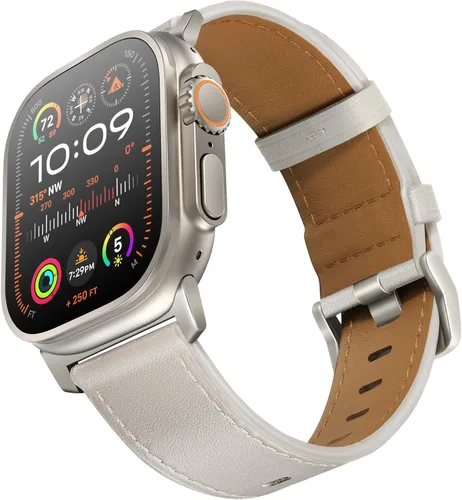 Miniatura 18 de UUPWPOKT - Correa de cuero compatible con Apple Watch Ultra 3/2/1 de 49/46/45/44/42 mm, correa de cuero genuino para iWatch Ultra Series 11 10 9 8 7