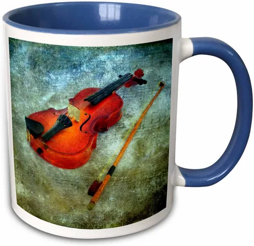 Miniatura 12 de 3dRose Violin by Angelandspot 15oz Two-Tone Black Mug