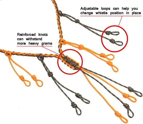 Miniatura 2 de PSKOOK Cordón para llamador de patos Paracord para caza de gansos 12/16/20 Bandas ajustables Accesorio para depredadores al aire libre para faisanes