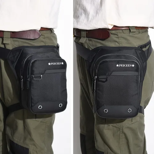 Miniatura 6 de Peicees Bolsa de pierna caída para hombres y mujeres, bolsa de cintura táctica, bolsa de muslo al aire libre, mochila cruzada para motocicleta