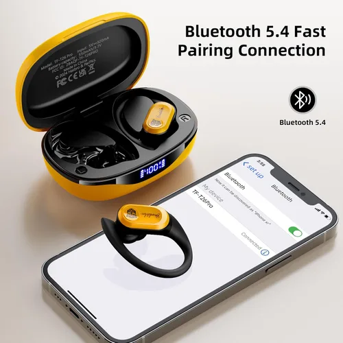 Miniatura 3 de Transformers TF-T26 Pro Audífonos inalámbricos Bluetooth 5.4 con orejeras, auriculares con ganchos para la oreja, tiempo de reproducción de 65H