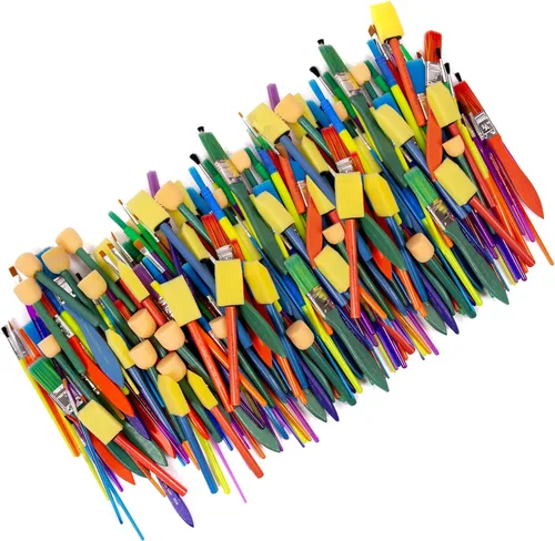 Miniatura 10 de Horizon Group USA Pinceles de pintura - Juego de 35 pinceles multiusos - Incluye 8 tipos diferentes de pinceles, excelentes para acuarelas, pintura