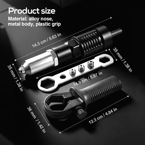 Miniatura 2 de Kit de adaptador de pistola remachadora eléctrica profesional, nuevo adaptador de taladro de tuerca de remache eléctrico 2026, herramienta de 1 set
