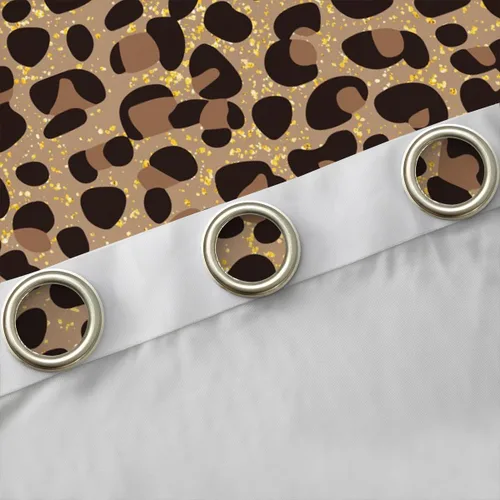 Miniatura 5 de Feelyou Cortinas opacas con estampado de leopardo para dormitorio, sala de estar, safari, cortinas de oscurecimiento de habitación con purpurina