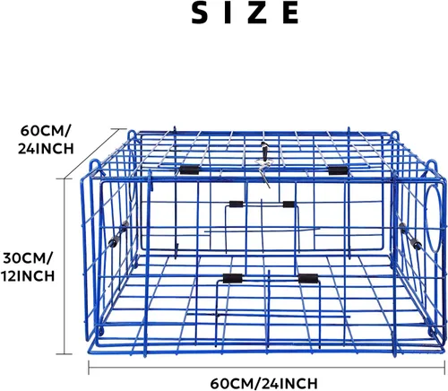 Miniatura 2 de Pacific - Trampa plegable para cangrejos, alambre de acero recubierto de vinilo, 24 x 24 x 12 pulgadas, 2 unidades para Dungeness