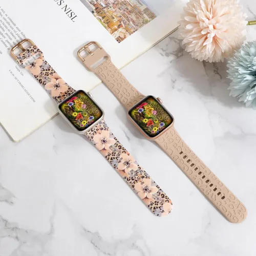 Miniatura 5 de YONWORTH Correa compatible con Apple Watch de 38/40/1.614 in y 42/44/45/1.929 in, correa deportiva de silicona para iWatch Series SE 9, 8, 7, 6, 5