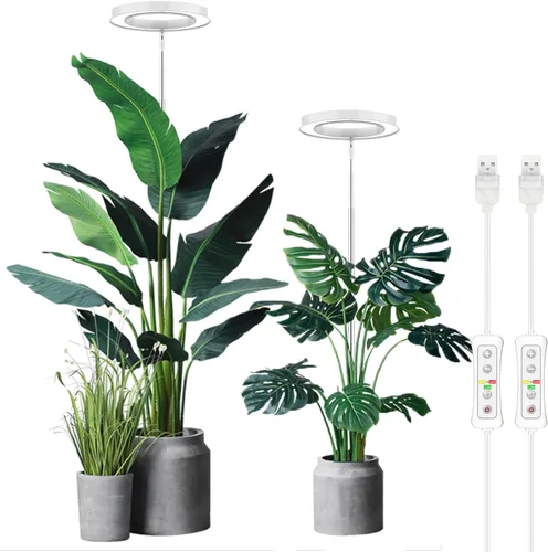 Miniatura 21 de Yadoker - Luz de cultivo LED de espectro completo para plantas de interior, lupa negra, altura ajustable, temporizador automático, bajo voltaje