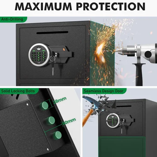Miniatura 4 de 2025 NUEVA caja fuerte grande para el hogar a prueba de fuego e impermeable, caja de seguridad de 6.0 pies cúbicos con ranura de caída y caja