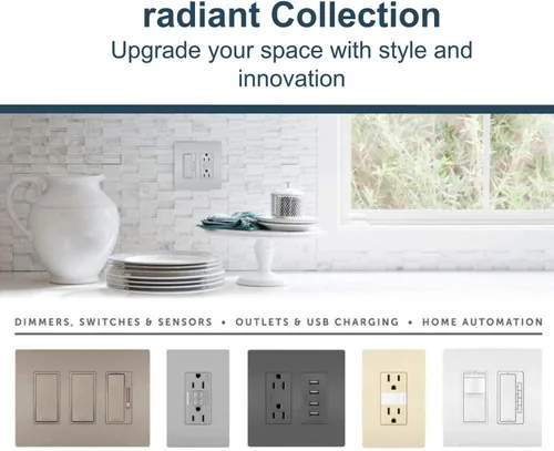 Miniatura 7 de Legrand Salida de luz nocturna LED radiante ajustable, receptáculo resistente a manipulaciones, ámbar reductor de luz azul, luz nocturna