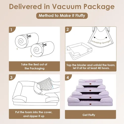 Miniatura 72 de EHEYCIGA – Cama ortopédica impermeable para perros pequeños, de espuma viscoelástica tipo caja de huevos, con bordes elevados y base antideslizante