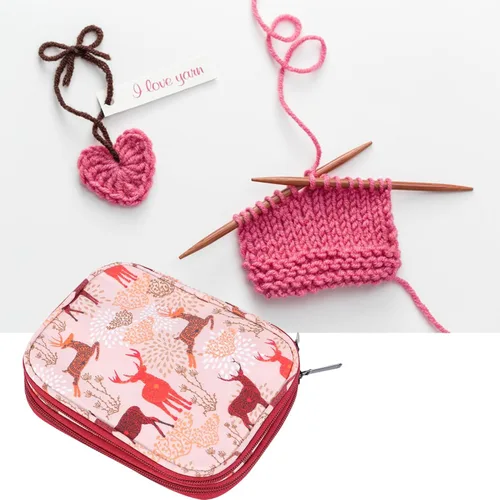 Miniatura 5 de Estuche para agujas de tejer, bolsa de tejer con cremallera, caja organizadora de accesorios de herramienta de costura portátil para llevar