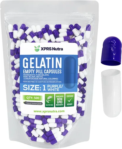 Miniatura 15 de XPRS Nutra Cápsulas vacías de tamaño 1 – 500 cápsulas vacías de gelatina – Pastillas de relleno de cápsulas de bricolaje – Cápsulas de gel de Oro