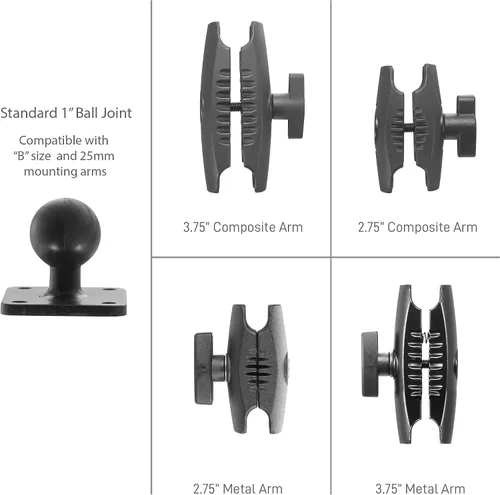 Miniatura 3 de iBOLT Base de taladro personalizada industrial estándar de metal AMPS patrón de montaje – Con nuestro resistente soporte de bola de doble zócalo