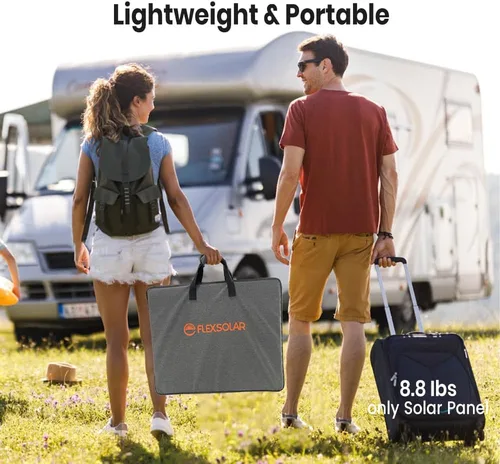 Miniatura 4 de FlexSolar 120W Paneles solares ETFE portátiles para generadores de estación de energía, celda solar plegable de 20.9V, cargadores monocristalinos