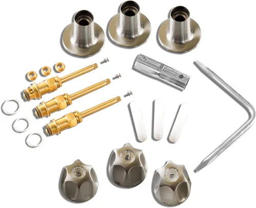 SENTO Juego de molduras para tina y ducha de 3 asas para grifos Price Pfister, instalación fácil, metal resistente, níquel satinado