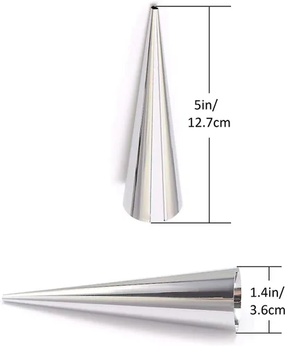 Miniatura 5 de Joyeee Paquete de 30 moldes antiadherentes grandes para cuerno crema, acero inoxidable de 5 pulgadas para cocinar pasteles daneses, forma de #76