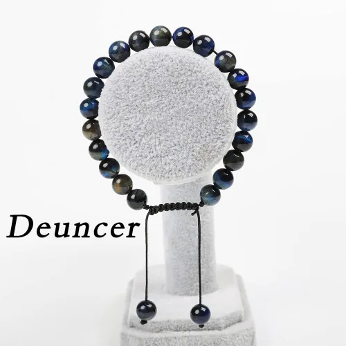 Miniatura 2 de Deuncer Pulsera ajustable unisex con cuentas de cristal de ágata natural de 0.315in