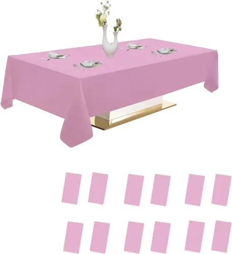 Miniatura 15 de Urby Paquete de 12 manteles rectangulares de plástico, con asientos para 4-6 personas, mantel desechable resistente y empaquetado individualmente