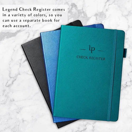 Miniatura 7 de Legend Planner Libro de registro de cheques - Libro contable para pequeñas empresas y uso personal - Registro de chequera para rastrear