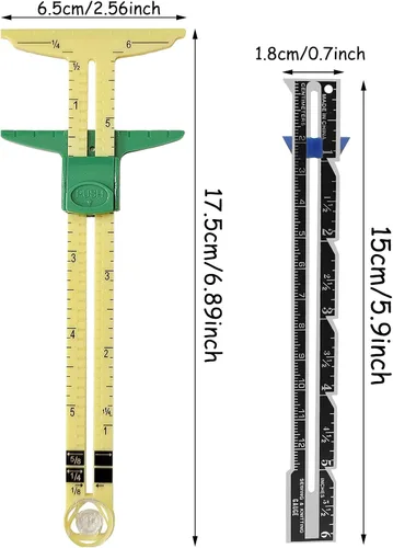 Miniatura 2 de YEQIN - 2 herramientas de medición de calibre deslizante, 5 en 1, calibre de medición deslizante y regla de acero inoxidable, herramienta