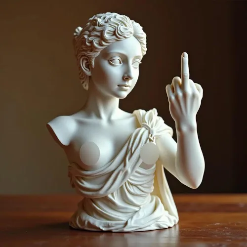 Miniatura 7 de Venus con estatua de actitud, figura de resina de dedo medio sin complejos, decoración de arte moderno atrevida para el hogar y la oficina, estatua