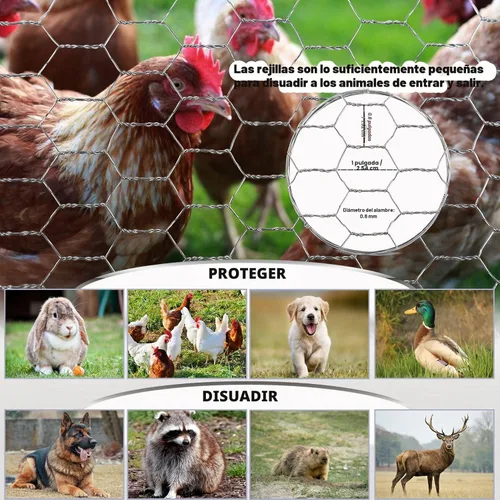 Miniatura 3 de Malla de alambre para pollos, 16.9 pulgadas x 40 pies, malla de alambre metálica floral para pollos para manualidades, jardín avícola, tela metálica