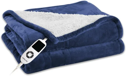Manta térmica eléctrica de 50 x 60 pulgadas, manta térmica de 10 horas de apagado automático, 9 niveles de calefacción, protección contra