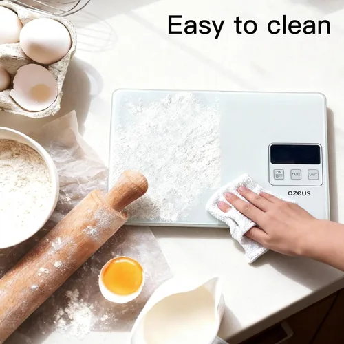 Miniatura 4 de Azeus. Báscula de cocina digital de 6 unidades, recargable por USB. Pesa gramos y onzas con alta precisión (desde 1.13 g). Capacidad hasta 5 kg