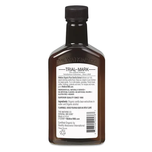 Miniatura 2 de Watkins Extracto de vainilla puro orgánico, con granos de vainilla de Madagascar, sin OMG, Kosher, botella de 4 onzas, 1 paquete